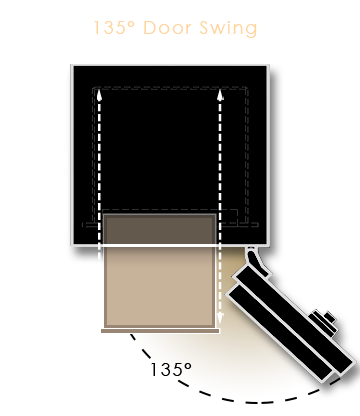 135 door swing