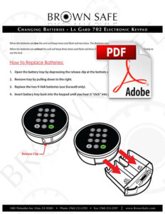 La Gard 702 electronic lock battery change pdf