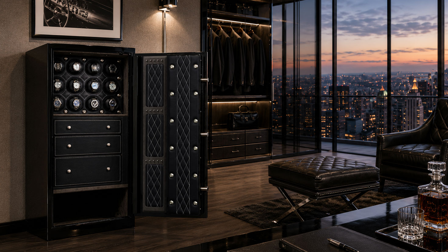 Man Safe 4018 luxury watch safe in executive office