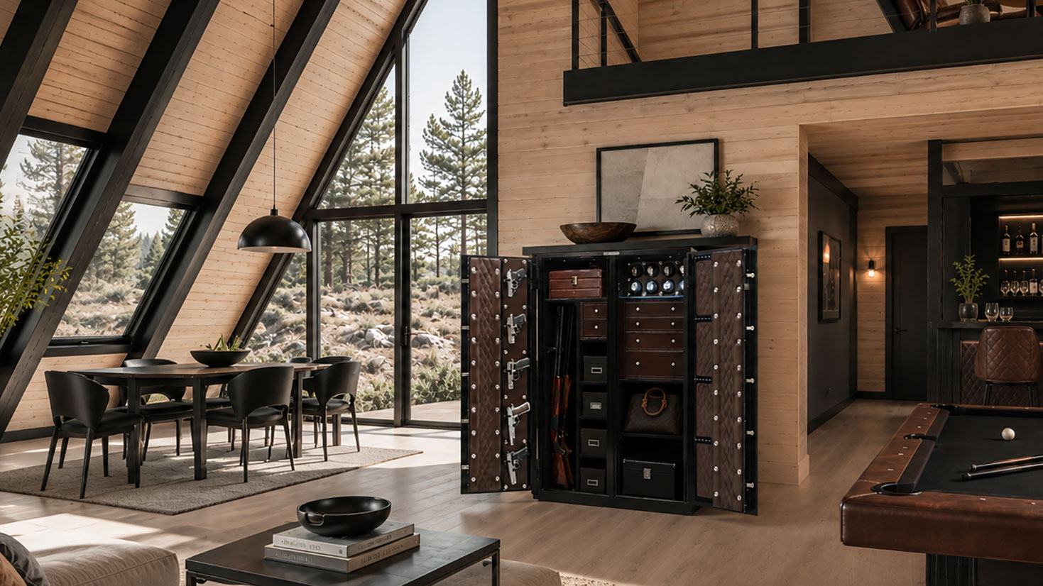 Man Safe 6037 with gun storage in modern luxury cabin space