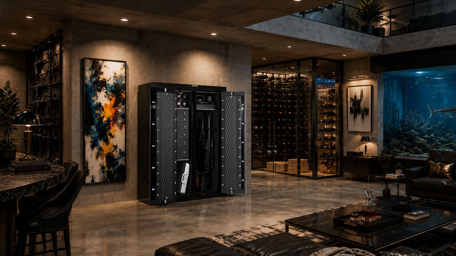 Man Safe 6037 in modern man cave